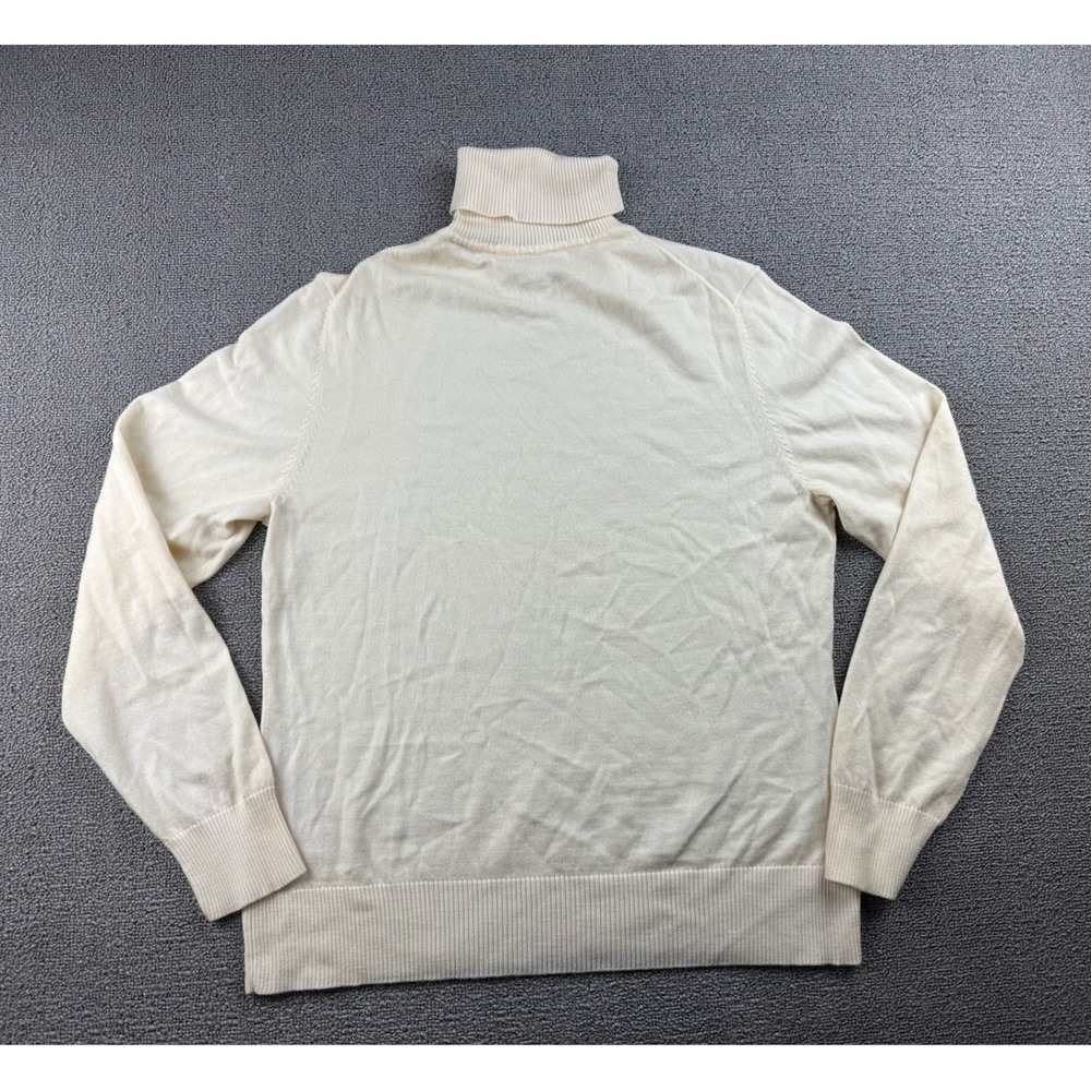 Charter Club Sweater Women L Beige Cream Wool Blend Turtleneck Pullover Academia - Picture 2 of 8